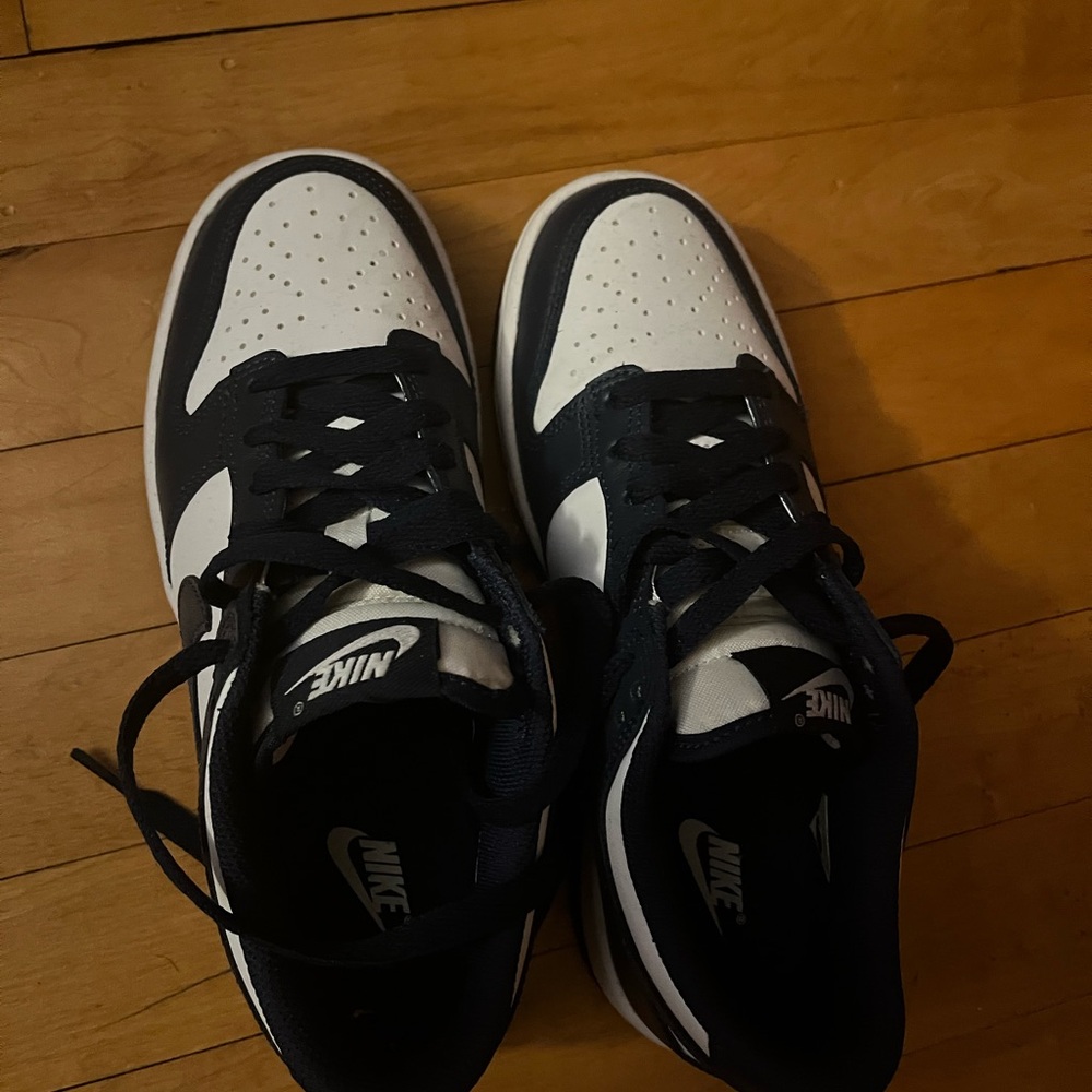 Nike Dual-Tone Navy Blue and White Sneakers. Dunks